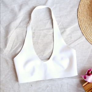 Free People - Amber Seamless Halter Bralette in White